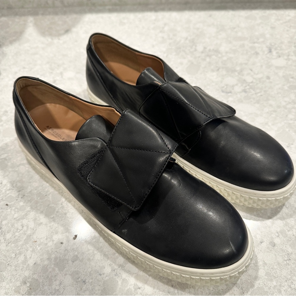 Black Leather Sneakers